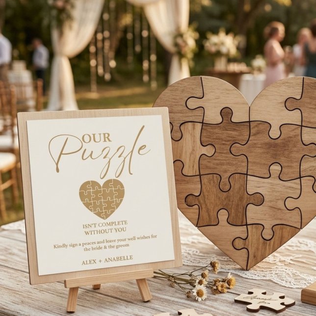 Élégant Mariage d'or Puzzle Livre d'or (Créateur téléchargé)