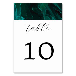 Élégant Mariage en marbre vert Numéro de table