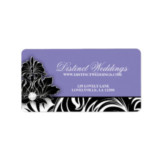 Élégant mariage Étiquette bijoux Logo Mauve