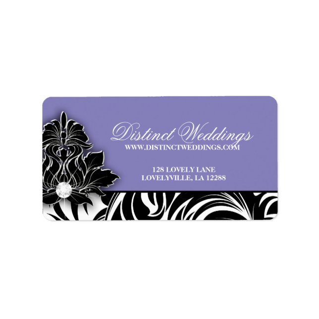 Élégant mariage Étiquette bijoux Logo Mauve (Devant)