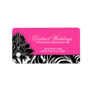 Élégant mariage Étiquette bijoux Logo rose