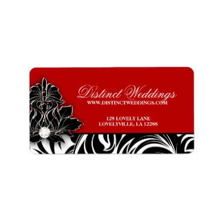 Élégant mariage Étiquette Bijoux Logo Rouge