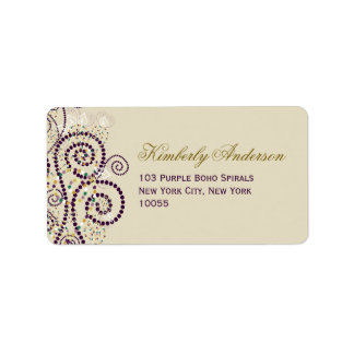 Élégant Mariage Étiquette de adresse de Spirales B