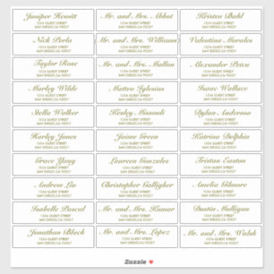 Élégant mariage Étiquettes de adresse invités