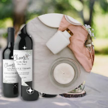Elégant mariage Étiquettes de bouteilles de vin - 