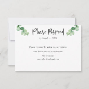 Elegant mariage Eucalyptus RSVP site en ligne