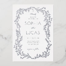 Élégant Mariage Feuille Foil Invitation