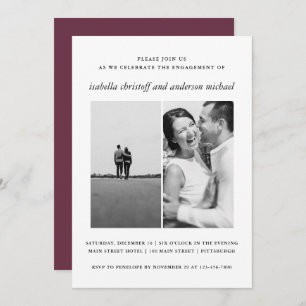 Élégant mariage Fiançailles photo Invitation