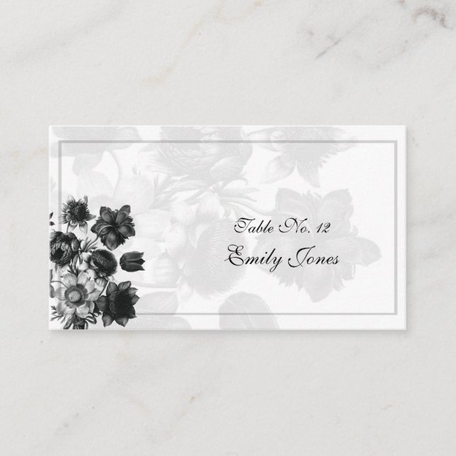Élégant Mariage Fleur Cartes de placement (Devant)
