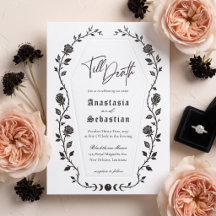 Élégant Mariage Fleur de Rose Gothique Jusqu'à la