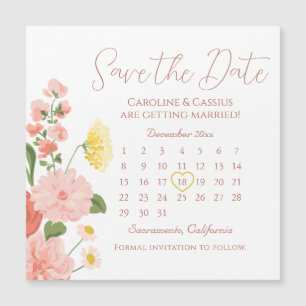 Élégant Mariage Fleur Fleur Sauvage Calendrier Enr