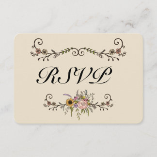 Elégant mariage Fleur sauvage RSVP Matte 3,5" x 5"