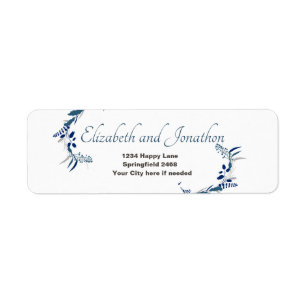 Élégant Mariage floral avec Étiquette de adresse b