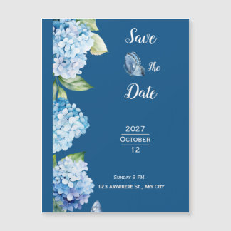 Élégant Mariage Floral Bleu