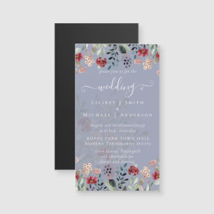 Elégant Mariage floral bleu bordeaux Dusty