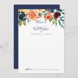 Elégant Mariage Floral Bonne volonté carte conseil