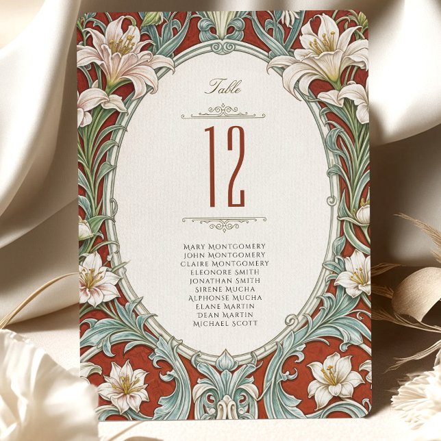 Elégant Mariage Floral Carte Numéro de table (Créateur téléchargé)