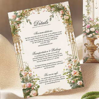 Élégant Mariage Floral Détails Carte de boîtier