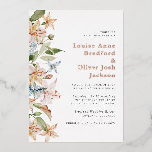 Élégant Mariage floral Invitation