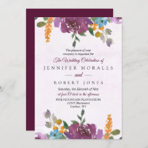 Elégant mariage floral Invitations