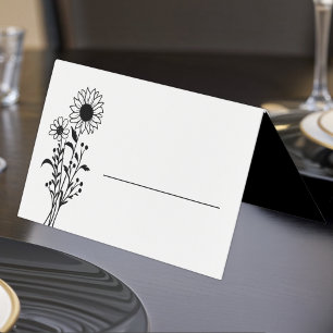 Élégant Mariage floral noir blanc tournesol