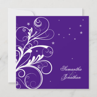 Élégant Mariage Floral Swirl & Invitation de fête