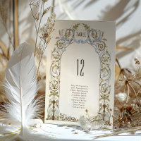 Élégant Mariage Floral victorien carte de siège