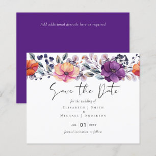 Élégant Mariage Floral violet orange