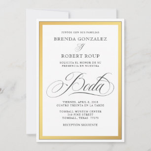 Elégant Mariage frontalier doré en espagnol