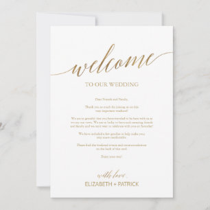 Elégant Mariage Gold Bienvenue & Calendrier des év