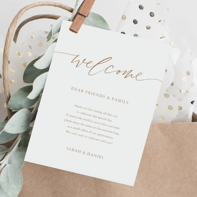 Élégant Mariage Gold Welcome Timeline Itinéraire (Créateur téléchargé)
