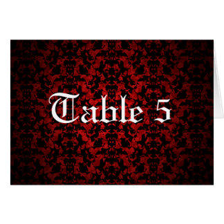 Élégant mariage gothique carte numéro de table