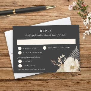 Elégant mariage gris foncé de terre RSVP