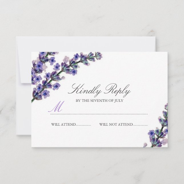 Elégant mariage Lavender RSVP (Devant)