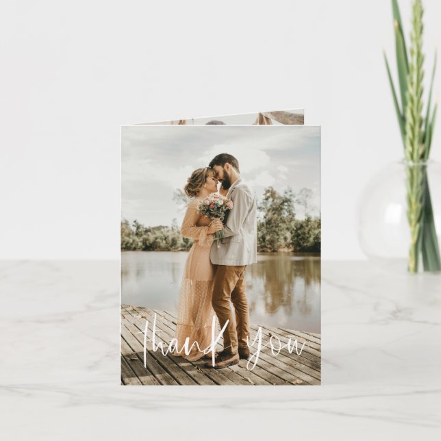 Élégant mariage manuscrit Merci photo (Devant)