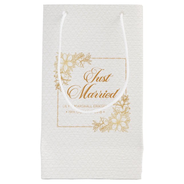 Élégant Mariage marié| Sac cadeau (Devant)