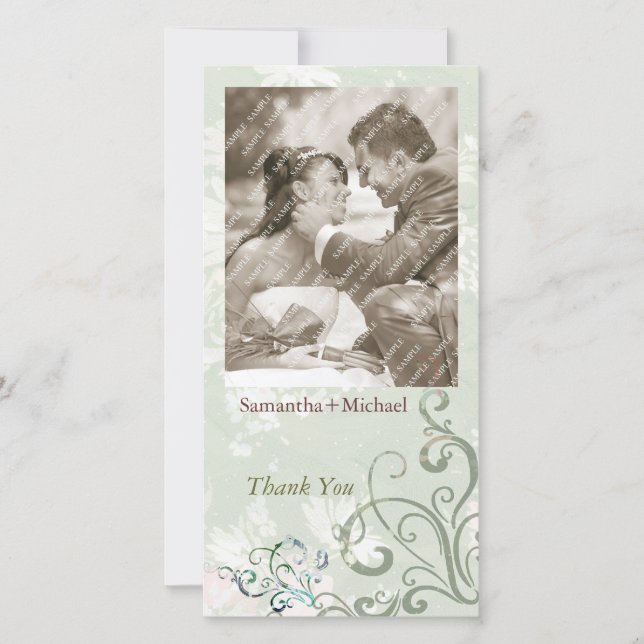 Élégant Mariage  Merci Carte photo (Devant)