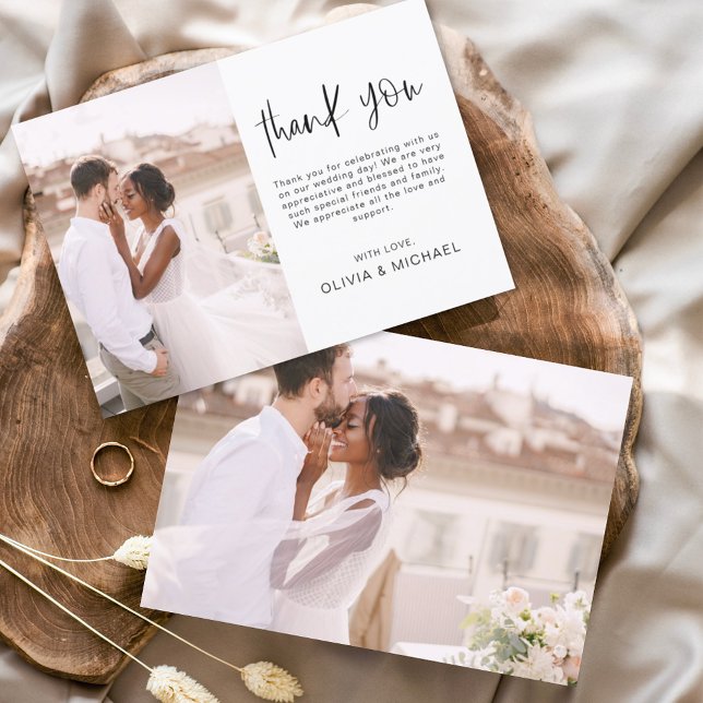 Elégant mariage Merci Photo Invitation (Créateur téléchargé)