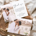 Elégant mariage Merci Photo Invitation<br><div class="desc">Carte de remerciement minimaliste Mariage qui ont une photo à l'avant et à l'arrière. Les cartes de remerciement contiennent une typographie de script moderne,  lettrée à la main,  qui sont élégantes,  simples et modernes à utiliser après la célébration du mariage.</div>