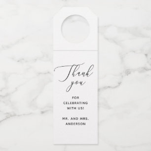 Élégant Mariage Minimaliste Étiquette de Remerciem