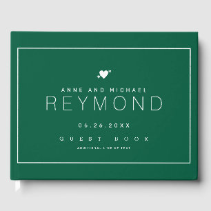 Elégant Mariage moderne livre d'hôtes chasseur-ver