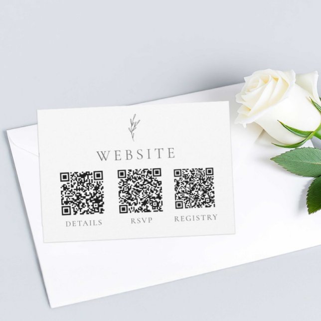 Elégant mariage Monochrome QR Code Registre RSVP (Créateur téléchargé)