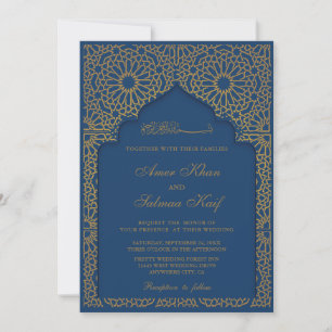 Élégant mariage musulman Invitations