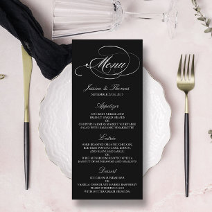 Elégant Mariage Noir Et Blanc Modèles Menu