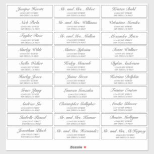 Élégant Mariage noir Étiquettes de adresse invités