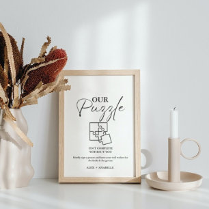 Élégant Mariage noir Puzzle Livre d'or