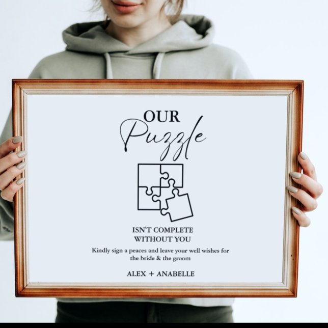 Élégant Mariage noir Puzzle Livre d'or (Créateur téléchargé)