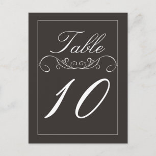 Elégant Mariage noir Swirl Cartes Numéro de tablea