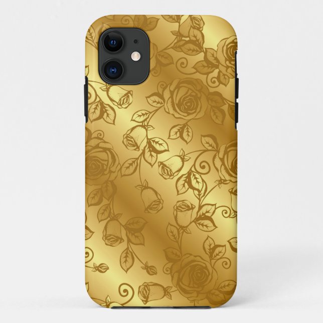 Élégant Mariage or coque iphone floral (Dos)