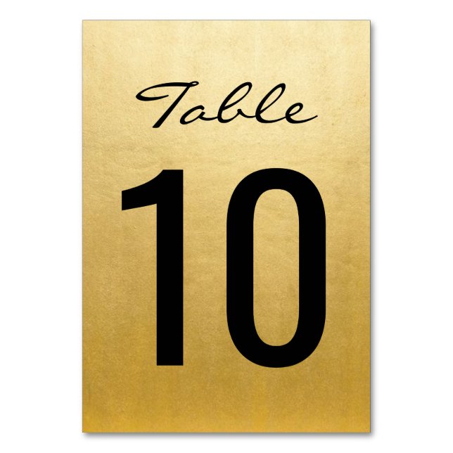 Elégant Mariage Or Numéro de table Cartes Modèles (Par défaut)